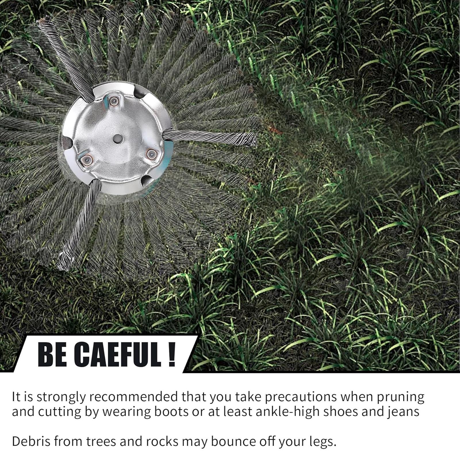 【Buy 1 Get 1】Steel Wire Trimmer Head,Fits 5mm Shaft,Weed Wacker Replacement Heads,Duty Weed Brush Cutter Attachment for Electric & Cordless String Trimmers,ldeal for Grass,Moss & Rust Removal,MirrorZone.