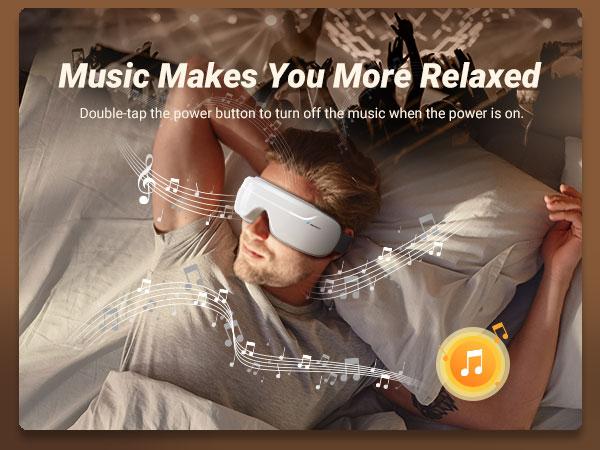 MERACH Eye Massager with Heat Compression and Bluetooth Music Eye Care Device Smart EyeMask for Relax Birthday Gifts Comfort
