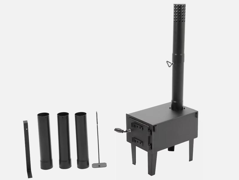 Black Steel Universal Outdoor Wood Burning Stove For Cooking Camping