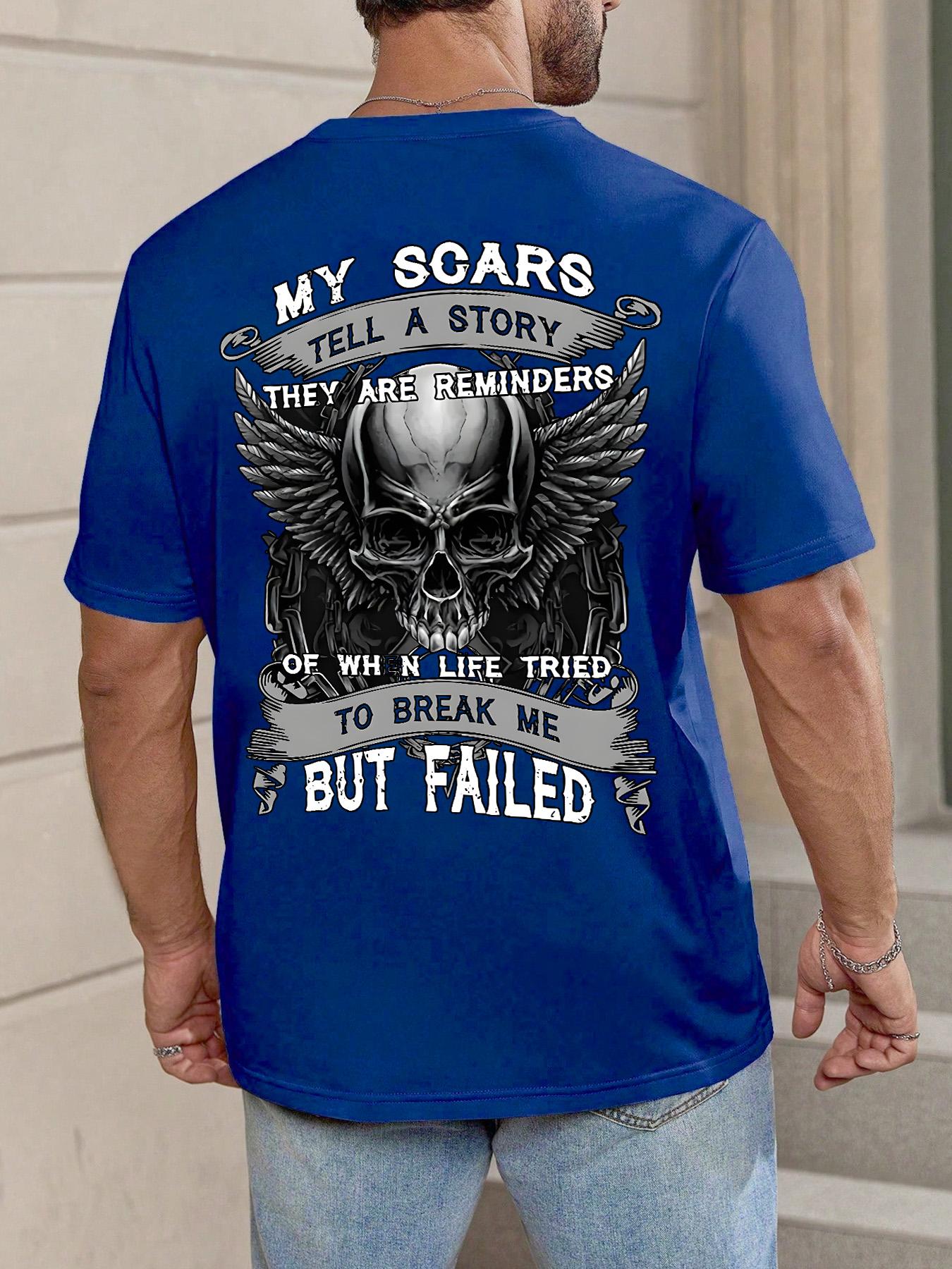 Men's Skull & Letter Graphic Round Neck Tee, Regular Fit Short Sleeve Crew Neck T-Shirt for Summer, Casual Streetwear Men's Top for Daily Wear