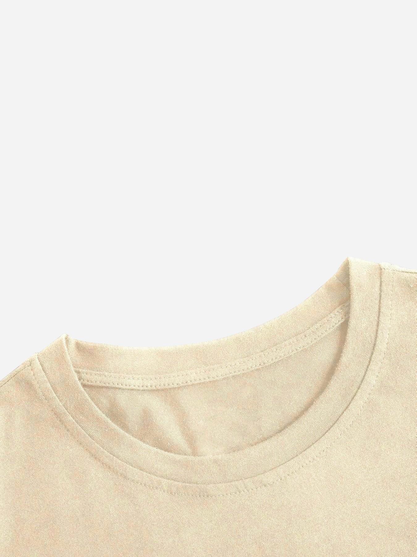 Algerian Cityscape Vintage Print Cotton Short Sleeve T-Shirt, 2026 Summer American Retro Oversize Unisex Top, Versatile Fashion Apparel