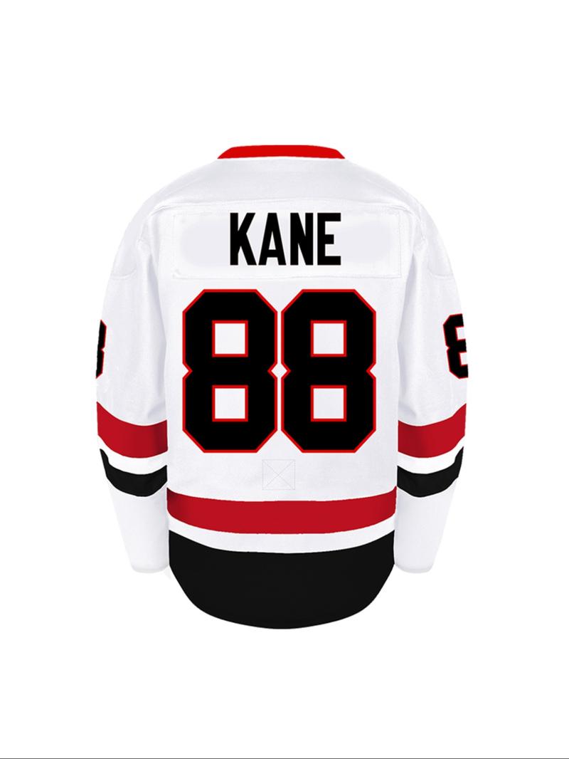 Men's Ice Hockey Jersey 88 Embroidered Casual Training T-Shirt, casual sportswear, Sporty V-Neck Long Sleeve, Loose-Fitting All Seasons
