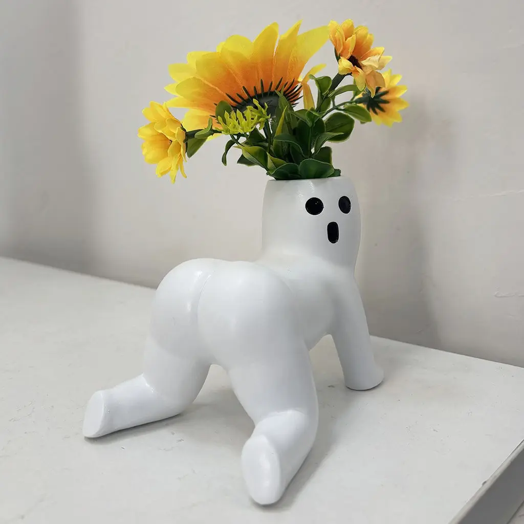 Large Butt Ghost Planter, Cute Plastic Pot for Succulents and Small Plants, Unique Desktop Decor, Halloween Home Office Gift
