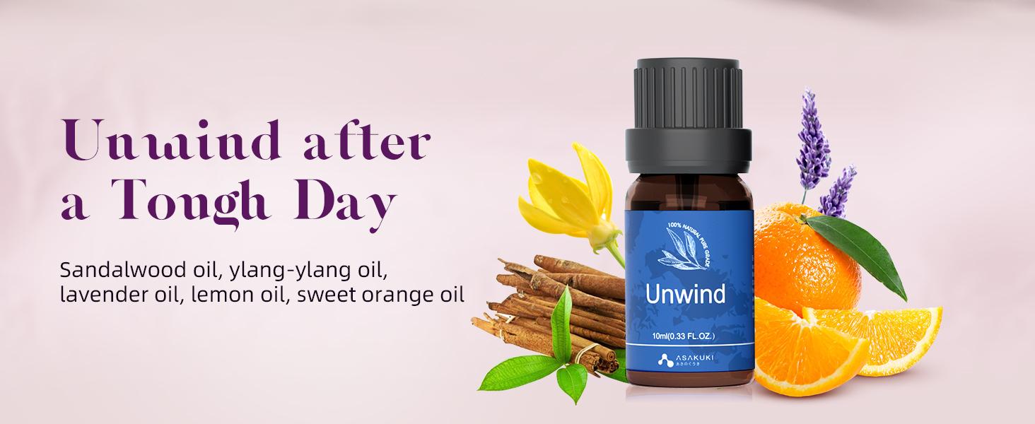 ASAKUKI 6*10ml Essential Oils Blends, Well-wishing kit for Diffusers Humidifiers Aromatherapy gift ideas Healthy Unwind Scented Healthcare Therapeutic Treatment Wellness Fitness Solution