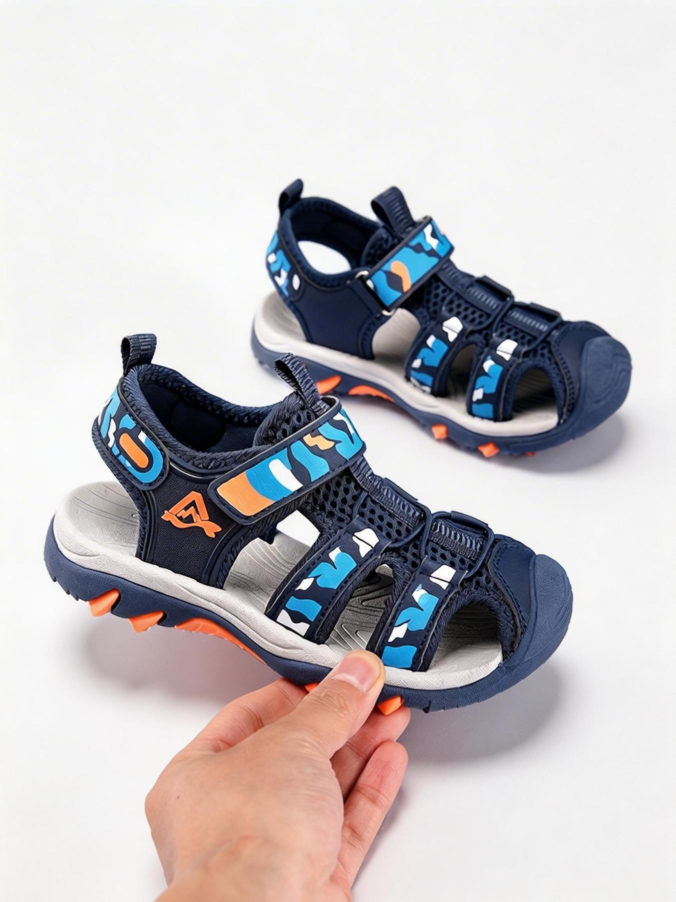 Sandals, Unisex Summer Beach Shoes, School Style Design, Anti-Slip, Breathable, Lightweight, Velcro Closure