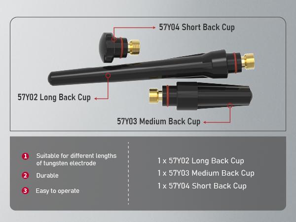 YESWELDER 71Pcs TIG Welding Torch Consumables Pack | Stubby Gas Lens, Collets, #10 Pyrex Cup for WP-17/18/26 TIG Torches