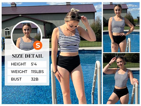 Tempt Me Women Two Piece Tankini Swimsuits - Crop Swim Top with High Waisted Bottom Tummy Control Bathing Suits Swimwear Tempt Me Women Two Piece Tankini Swimsuits - Crop Swim Top with High Waisted Bottom Tummy Control Bathing Suits Swimwear