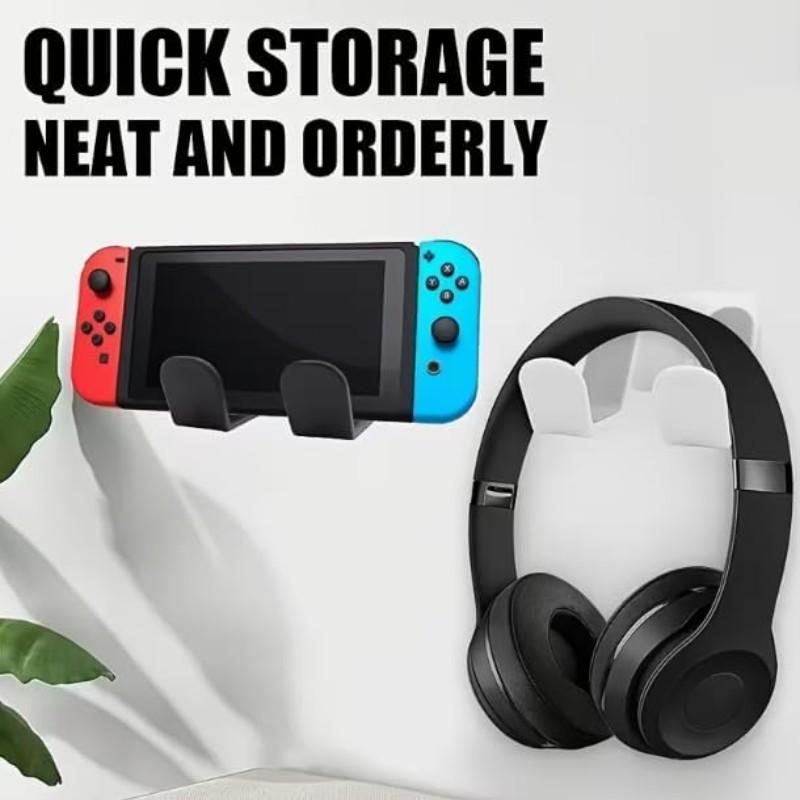 2Pack Controller Holder Wall Mount, Headset Holder Stand for Xbox Series X/S, PS5, PS4, PC Gaming Stuff Accessories with Stable 3M Adhesive, Strong Adhesive by Screws