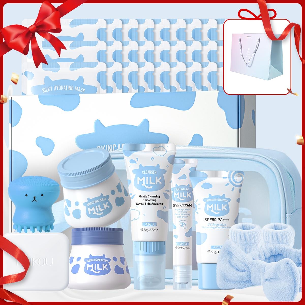 Gentle Milk Skincare Set, Facial Cleansing Hydrating and