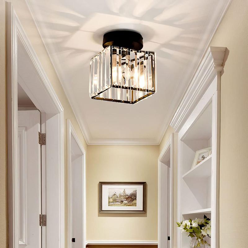 /gold Corridor Light, Nordic Modern Minimalist Entryway Balcony Lamp, Trendy Luxury Crystal Ceiling Light, No LED Bulb Included