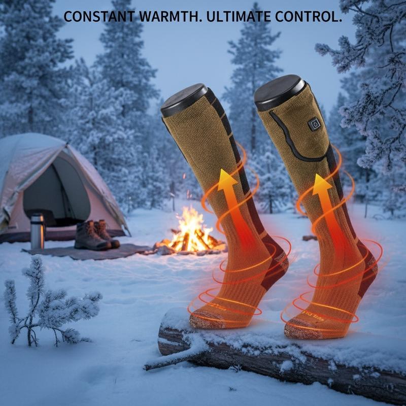 Winter Must-Have All-Around Heated Socks, USB-C Rechargeable, 3 Heat Settings 113–131°F, Merino Wool Blend, Up to 8 H Warmth