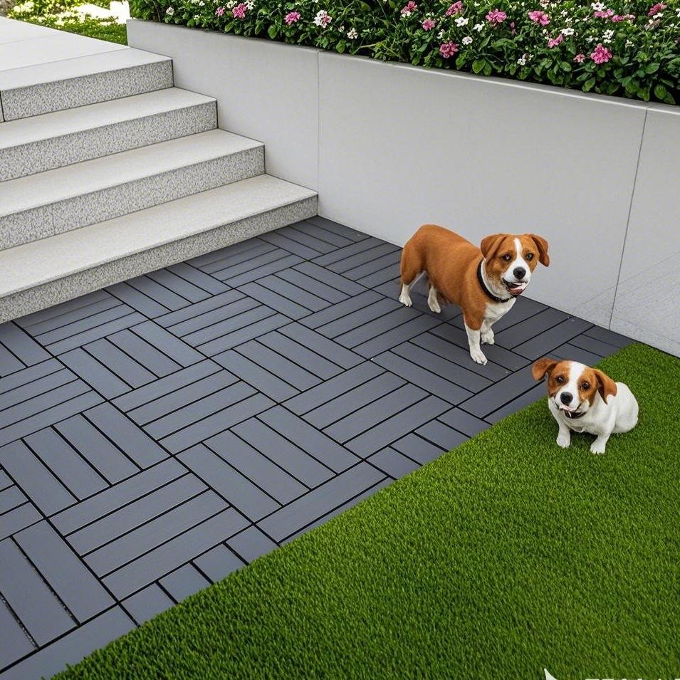 Plastic Interlocking Deck Tiles,44 Pack Patio Deck Tiles,12"x12" Square Waterproof Outdoor All Weather Use, Patio Decking Tiles