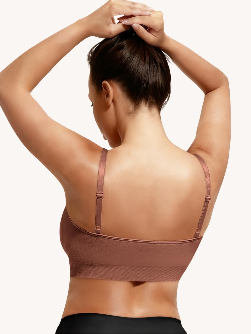 Women's Everyday Bra Wireless Bralette, Seamless Comfortable Fitted Tank Top, Medium Support, Buckleless Design, All Seasons Wear