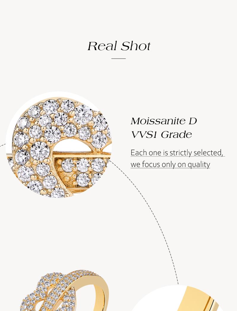 Heart Design Lab-Created Moissantie Ring for Women Fine Jewelry Shining Daily wear Mother's Day Gift R254