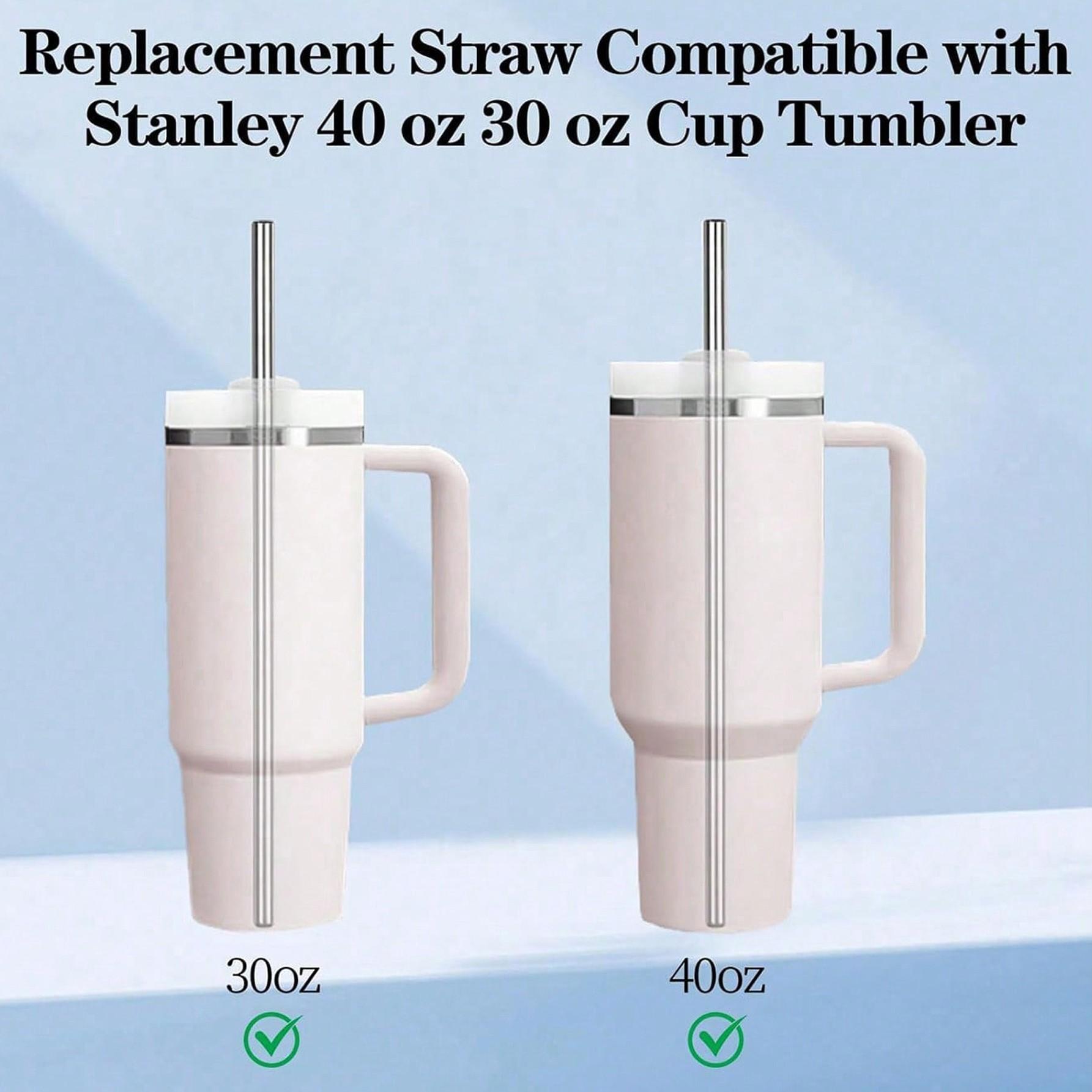 1/2/4/6PCS Extra Long Stainless Steel Reusable Metal Straws with Cleaning Brush - Perfect for Stanley 40oz & 30oz Tumbler, Eco-Friendly Replacement for Plastic Straws, Durable and Easy to Clean, Hot Selling Sustainable Accessories