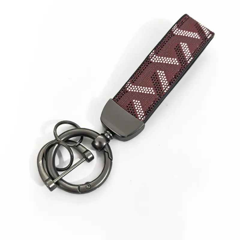 New Trendy Brand Light Luxury Monogram PU Car Keychain, Creative Polished Alloy Metal Pendant Key Chain, Dual-Use Bag Charm Fashion Accessory for Men Women & Car Lovers