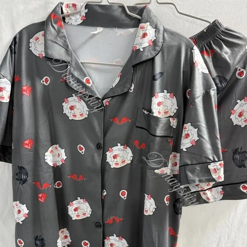 Love And Deepspace Sylus Xavier Rafayel Caleb Zayne Summer Pajama Set Chibi Print Short Sleeve Sleepwear Cosplay Costume Fans