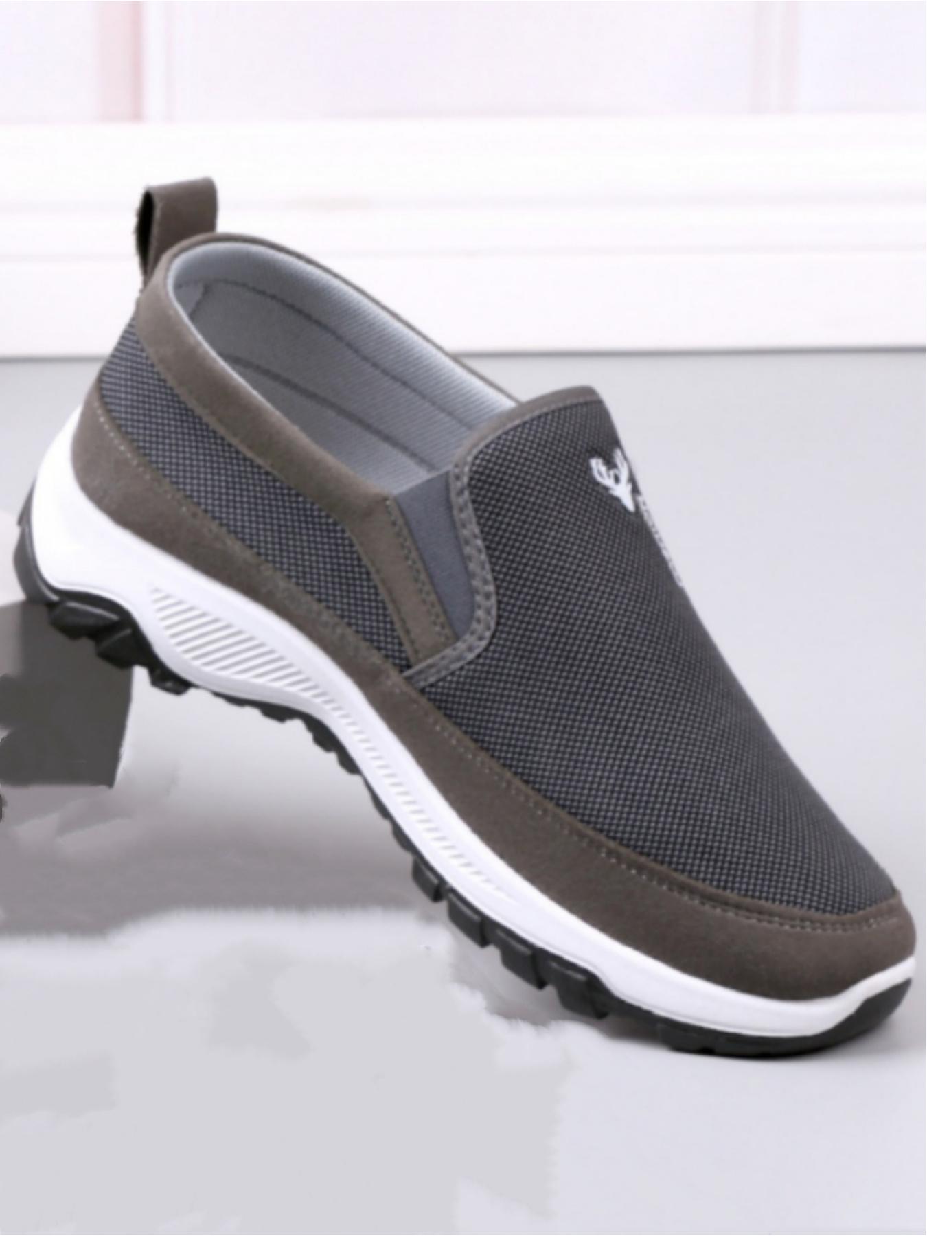 Men's casual sports shoes, breathable mesh material lightweight and comfortable wrapping, deer head logo design simple and stylish, classic and versatile, preferred for daily commuting light sports wear, boyfriend birthday surprise practical gift