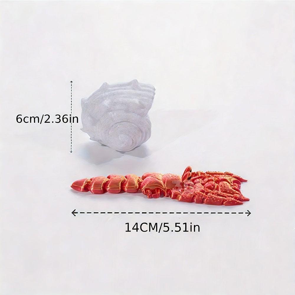 3D Printed Hermit Crab Cute Toy, Separable Crab Shell Creative Miniature, 3D Model Decorative Item, Unique Gift Idea