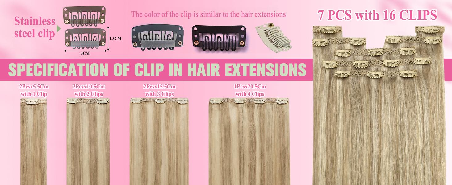 YoungSee Clip in Hair Extensions 100% Real Human Hair 7Pcs 120G or 150G Hair Extensions for Women Clip in Soft  Human Hair Clip in Extensions for Everyday Use #TikTokShopBlackFriday