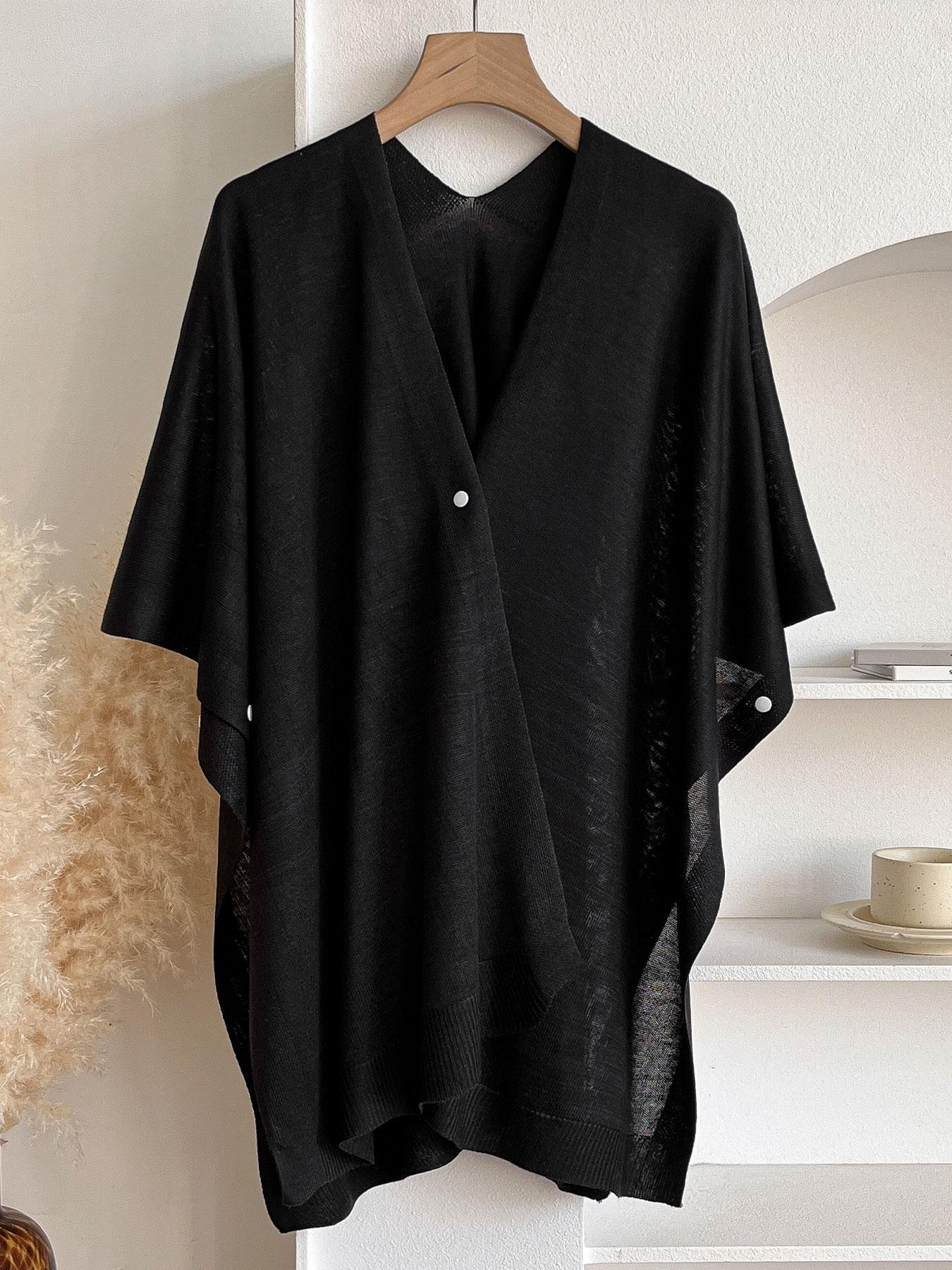 Women's Elegant Solid Color Shawl, Casual Soft Shawl, Soft Comfortable Fashion Accessory, Versatile Vintage Style, Perfect for Daily Wear