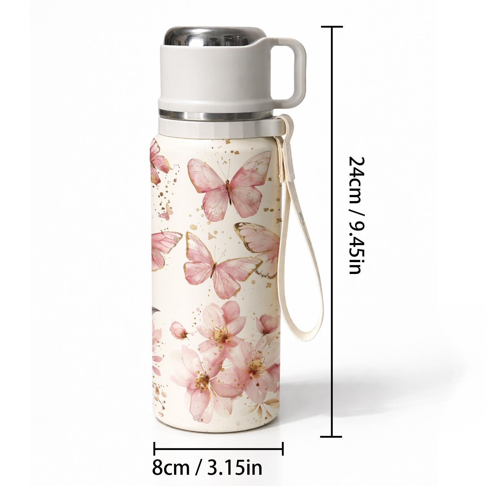 1 Pc Thermal Cup, 600ml Insulated Mug, Double Wall Vacuum Mug, Leak Proof Skinny Tumbler With Handle And Strap, 24 Hours Hot 48 Hours Cold, Portable Travel Mug For Coffee Tea Juice, Gift For Women Men Holiday Daily Use
