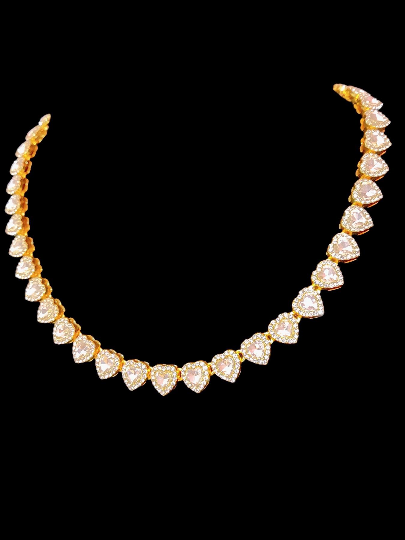 2Pieces/Set 10mm Love Heart Shape Chain Necklace and Bracelet Men or Women Hip Hop Iced Out Bling Bling Chain Necklace and Bracelet Fashionable Jewelry Set Fashion Set Jewelry Valentines Gift