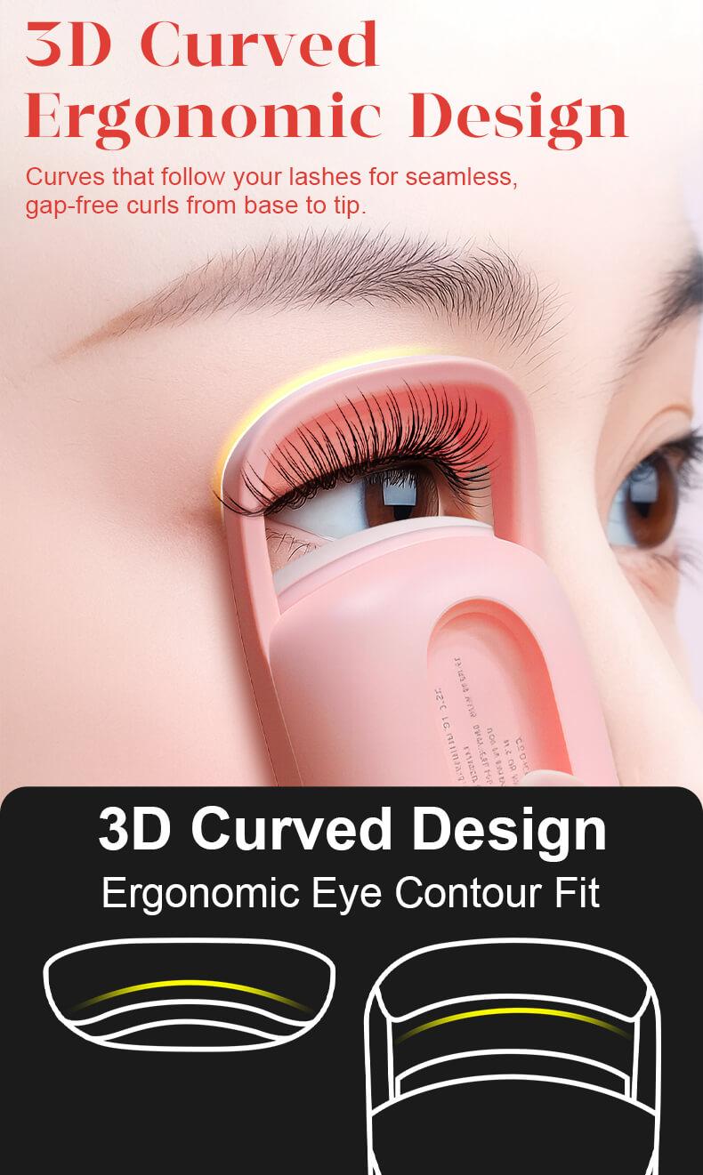 Vectroniva Heated Eyelash Curler – 2-Level Smart Temp Lash Lifter | Type-C Rechargeable, 10s Fast Heat, 24H Long-Lasting Natural Curl, Portable Travel Size