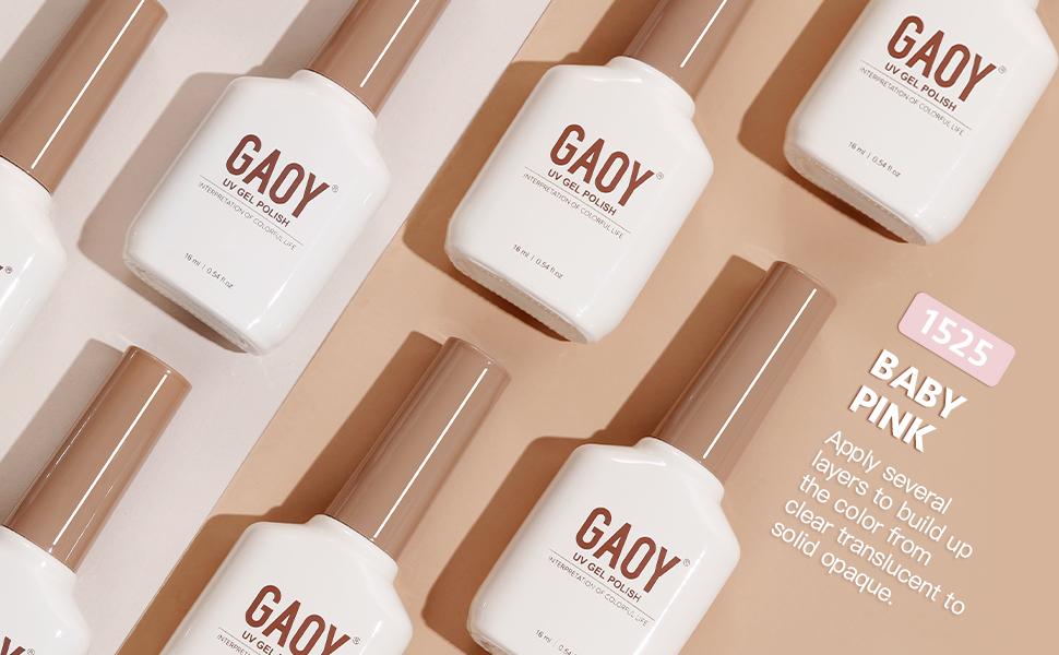 GAOY Baby Pink Gel Nail Polish, 16ml Soak Off UV Light Cure Gel Polish for Nail Art DIY Manicure at Home, Color 1525