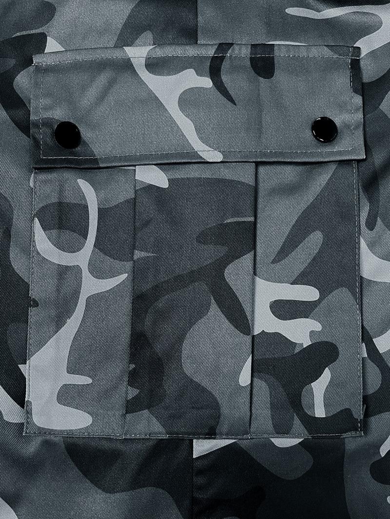 Men's New Camo Pants Fashion Outdoor Wide Leg Pants Large Pockets Decorative Woven Flare Pants Suitable for Young Casual Wear