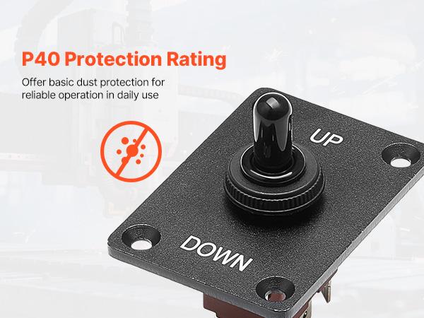 VEVOR Toggle Switch, 6 Pin Momentary Polarity Reversing Toggle Switch (ON)-Off-(ON) DC 12V/30A AC 250V/15A - with Up Down Mounting Panel Waterproof Boot Cap for Auto Car Marine Boat