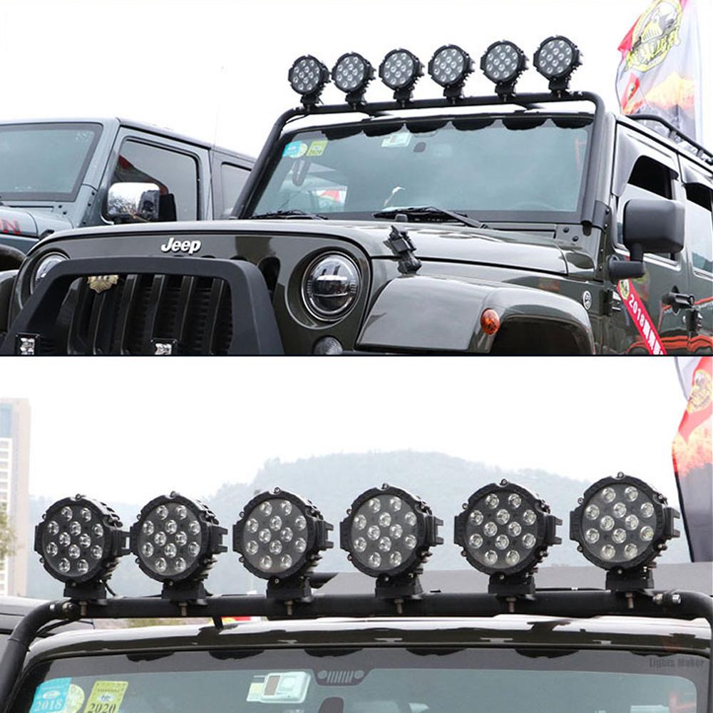 12-24V Lighting Accessories for Car LED Light Bar 2500 Lumens 2PACKS 51W 7 Inch Flood Spot Combo LED Work Light Pods Work Driving Lamp Aluminum Alloy