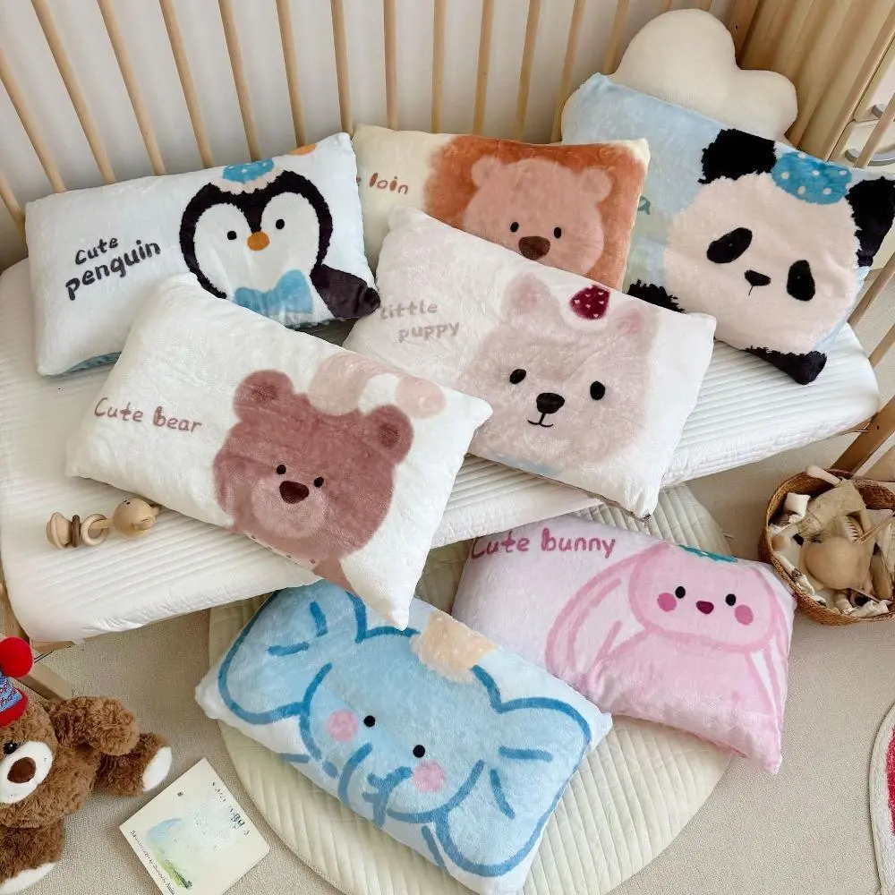 Cartoon Print Animal Motifs Milk Fleece Pillowcase - Anti-Pilling, Zippered Sleeve, Detachable, Soft Warm Cushion Cover for Autumn Winter Home Relaxation & Room Decor