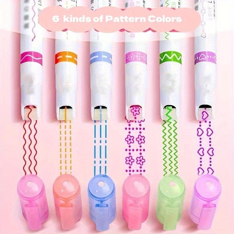6pcs 6-Piece Assorted Flower-Shaped Fine Line Aesthetic Pens: PVC, Perfect for Note-Taking and Marking, Office Stationery Essentials