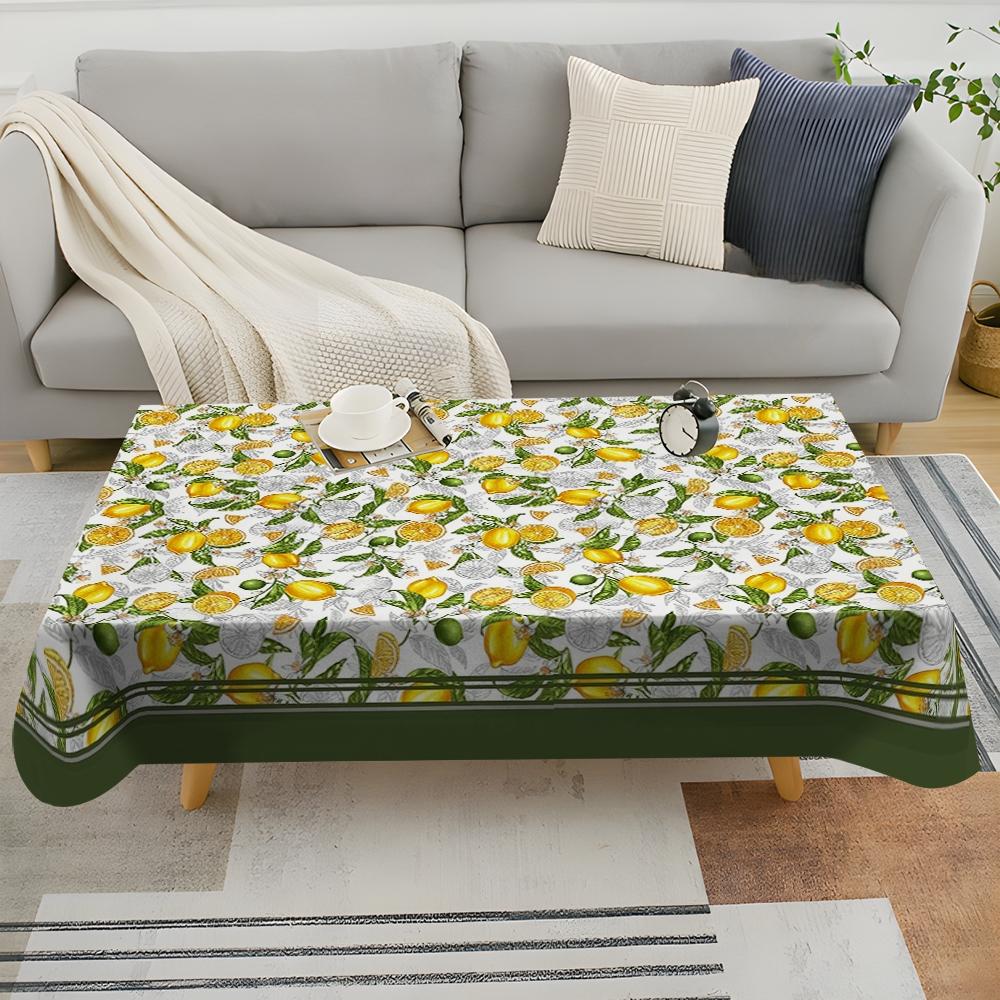 Fresh lemon patterned printed tablecloth, versatile throughout the four seasons, suitable for decorating dining tables and parties in kitchens, hotels, and restaurants, enhancing dining atmosphere, and a must-have for home decoration.
