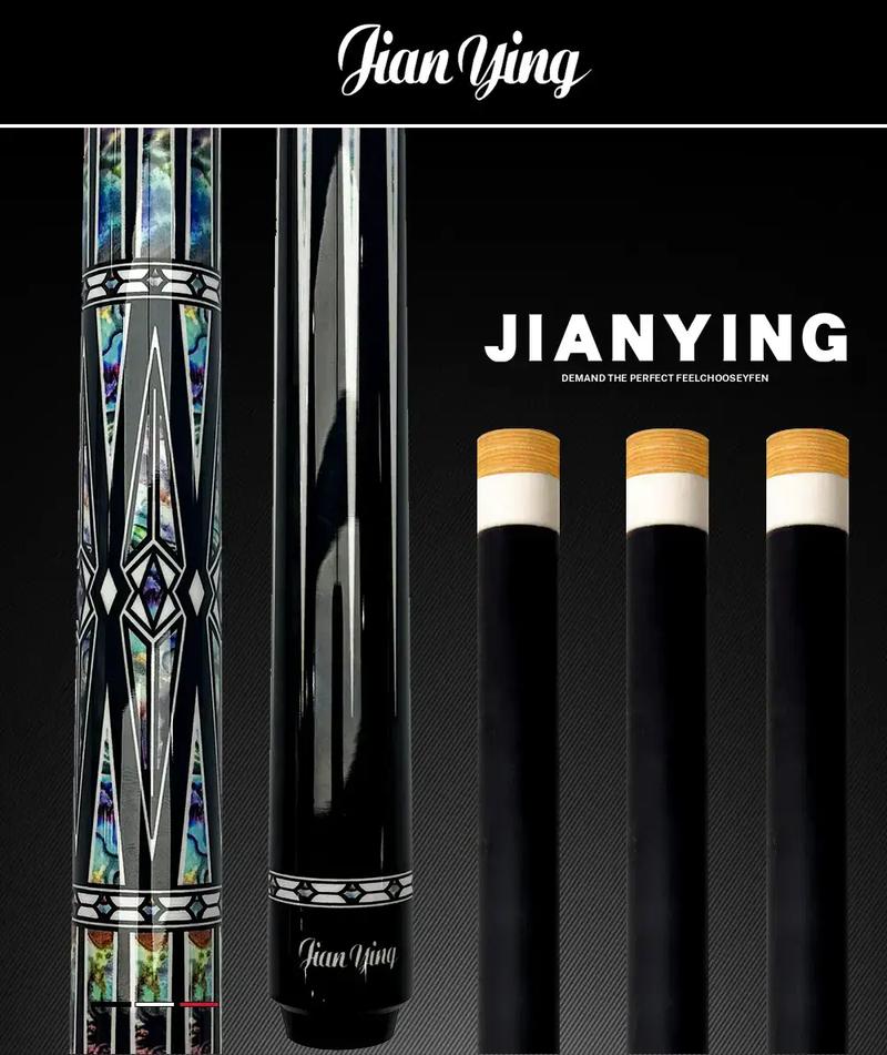 JIAN YING New Carbon Fiber 1/2 Billiard Cue 58 inch 11.5/12.5mm Tip Strong Stability High Performance Pool Cue with Case Tip Gloves Towel Chalk Extended Handle