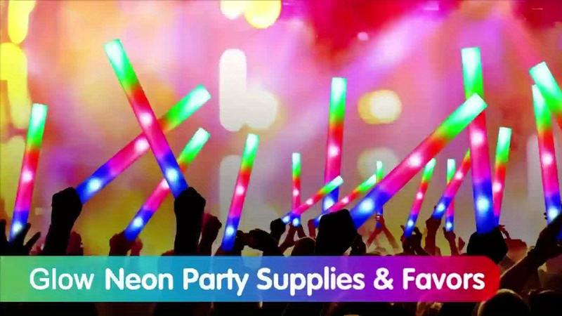 MICRENCY A LED Sponge Party Glow Stick Multicolor with 3 Flashing Modes for Night Light Party Supplies Ideal for Holidays Gaming Birthdays Events Concerts Outdoor Activities and Party Decorations Gifts Lightweight 14.6 inches