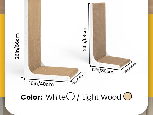 Conlun Cat Scratcher for Indoor Cats 22.8 Inch L Shaped Vertical Scratching Board with Ball Toy Light Wood L-Shaped Wall-Mounted Cat Scratcher Springtok Ramp Apartment Sturdy Home Durable Construction Easy Assembly Striped Design