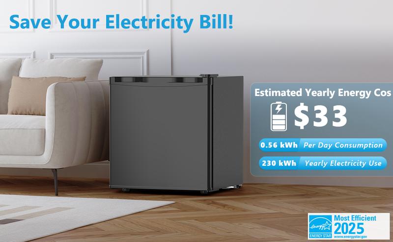 COWSAR 1.6 Cu.ft Mini Fridge with Freezer, Compact Single Reversible Door Refrigerator, Adjustable Thermostat, Ultra Quiet, Energy Efficient for Office, Dorm, Bedroom, Apartment COWSAR 1.6 Cu.ft Mini Fridge with Freezer, Compact Single Reversible Door Refrigerator, Adjustable Thermostat, Ultra Quiet, Energy Efficient for Office, Dorm, Bedroom, Apartment