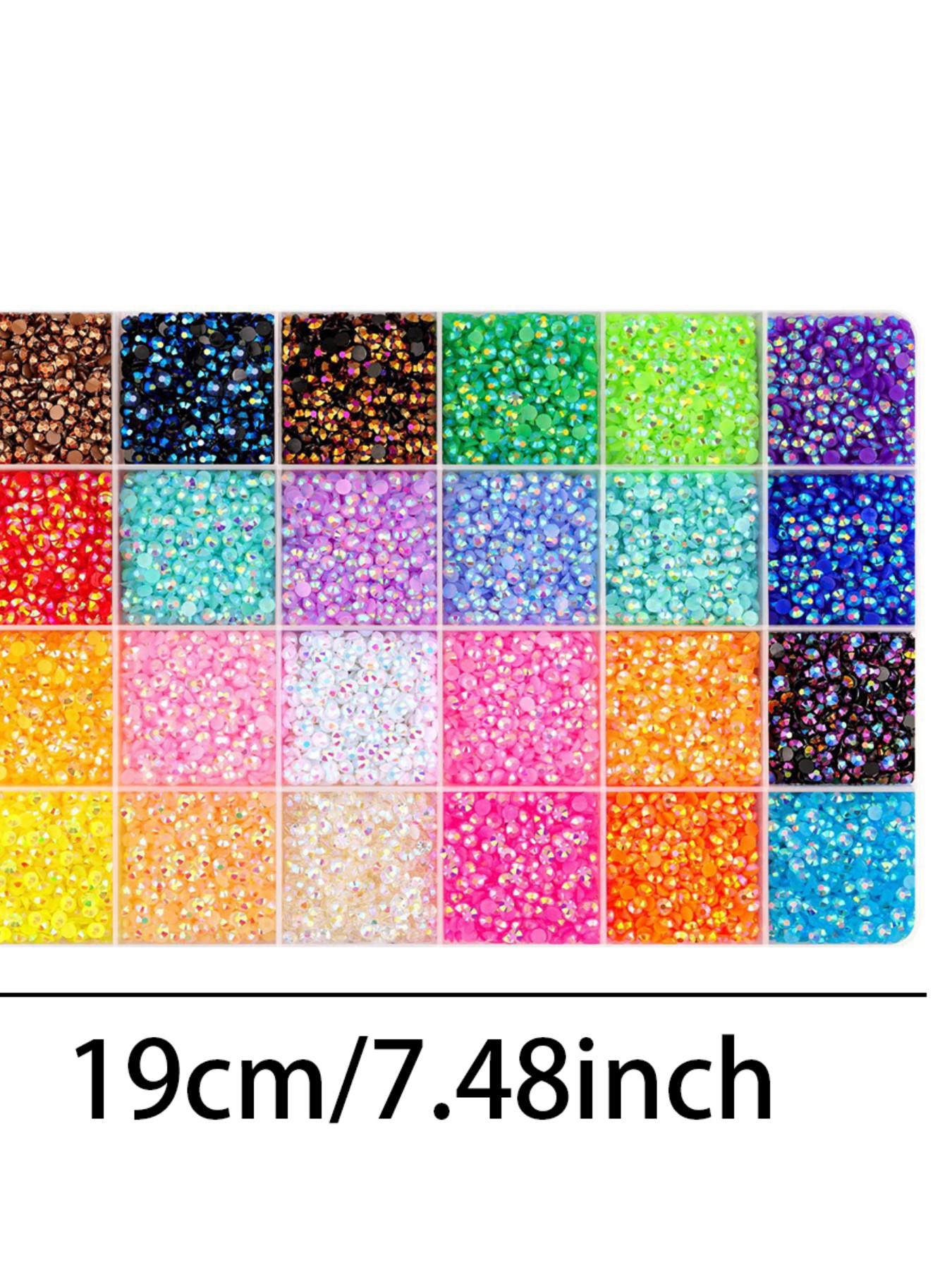 24-Piece Candy Resin Rhinestones, 3mm Ab Color Flat Back Jelly Water Drills, DIY Jewelry, Nail Art, Phone Decorations
