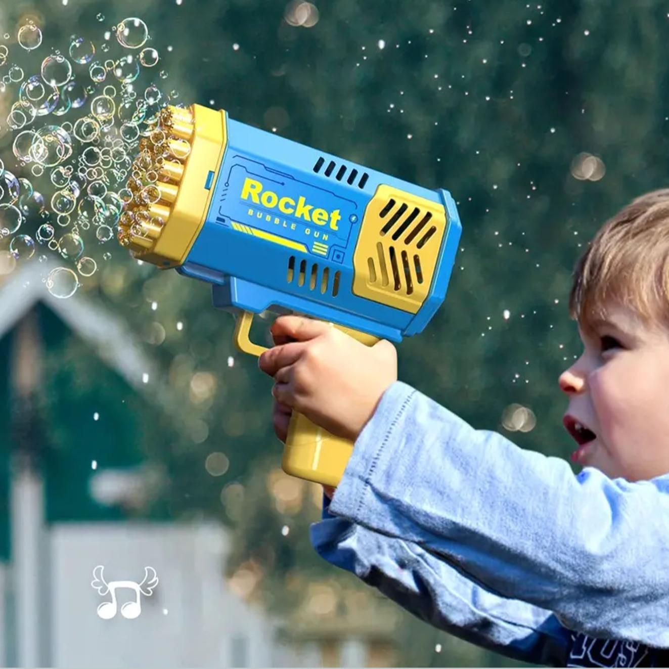 40-Hole Magical Powder Space Bubble Gun, Automatic Bubble Blower, Gatling-Style Bubble Shooter with Colorful LED Lights, Outdoor Family Toy for Kids 3+, Perfect Christmas or Birthday Gift