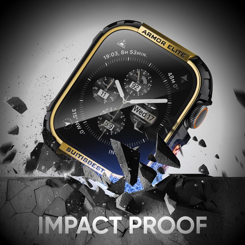 ArmorElite Case for Apple Watch Series 11 10 49mm 46mm 45mm 44mm with Screen Protector, Shockproof Protective Case Cover Bumper for iWatch Series 11 10 9 8 7 6 5 4 SE