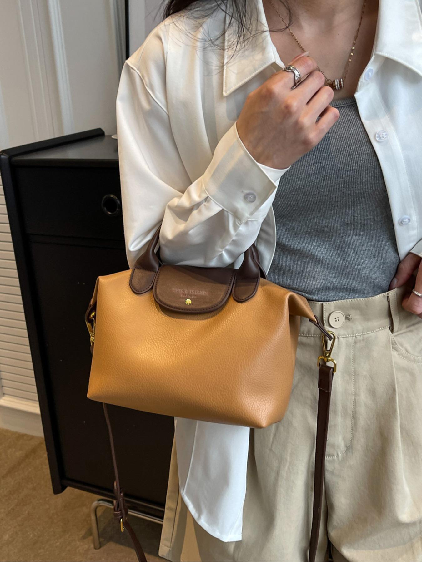 Women's Elegant Solid Color Handbag, Fashionable PU Leather Zipper Shoulder Bag for Daily Use, 2025 Fall & Winter Trendy High-quality Commuting Bag, Versatile PU Tote Satchel, Commuter Bag