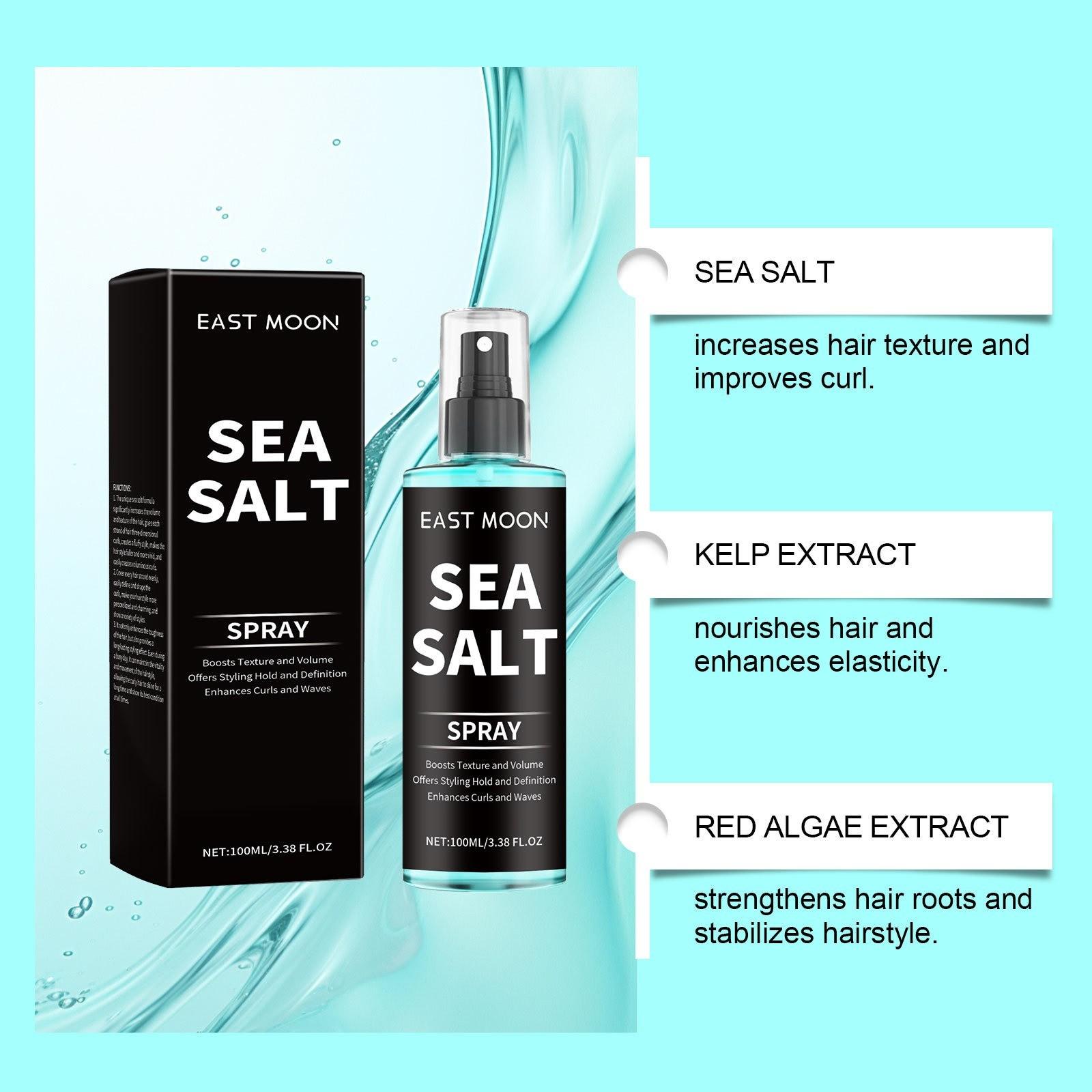 Sea Salt Curl Spray, Styling Gel for Curly Hair, Lightweight Hold, Refreshing Formula, Easy-To-Use Hair Mist, Perfect for Lazy Days