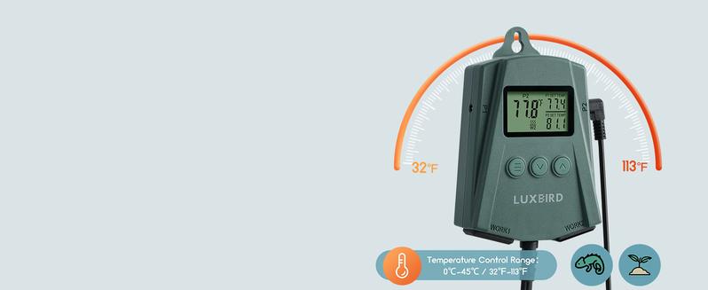 LUXBIRD 2 Pack 10"x 20.75" Seedling Heat Mat and Digital Thermostat Controller Combo Set (120v US Plug)