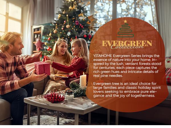 Yitahome 6/7.5FT Pre-Lit Artificial Hinged Christmas Tree, Prelighted Spruce Xmas Tree for Home, Office, Party with Branch Tips and Lights, Green Yitahome 6/7.5FT Pre-Lit Artificial Hinged Christmas Tree, Prelighted Spruce Xmas Tree for Home, Office, Party with Branch Tips and Lights, Green