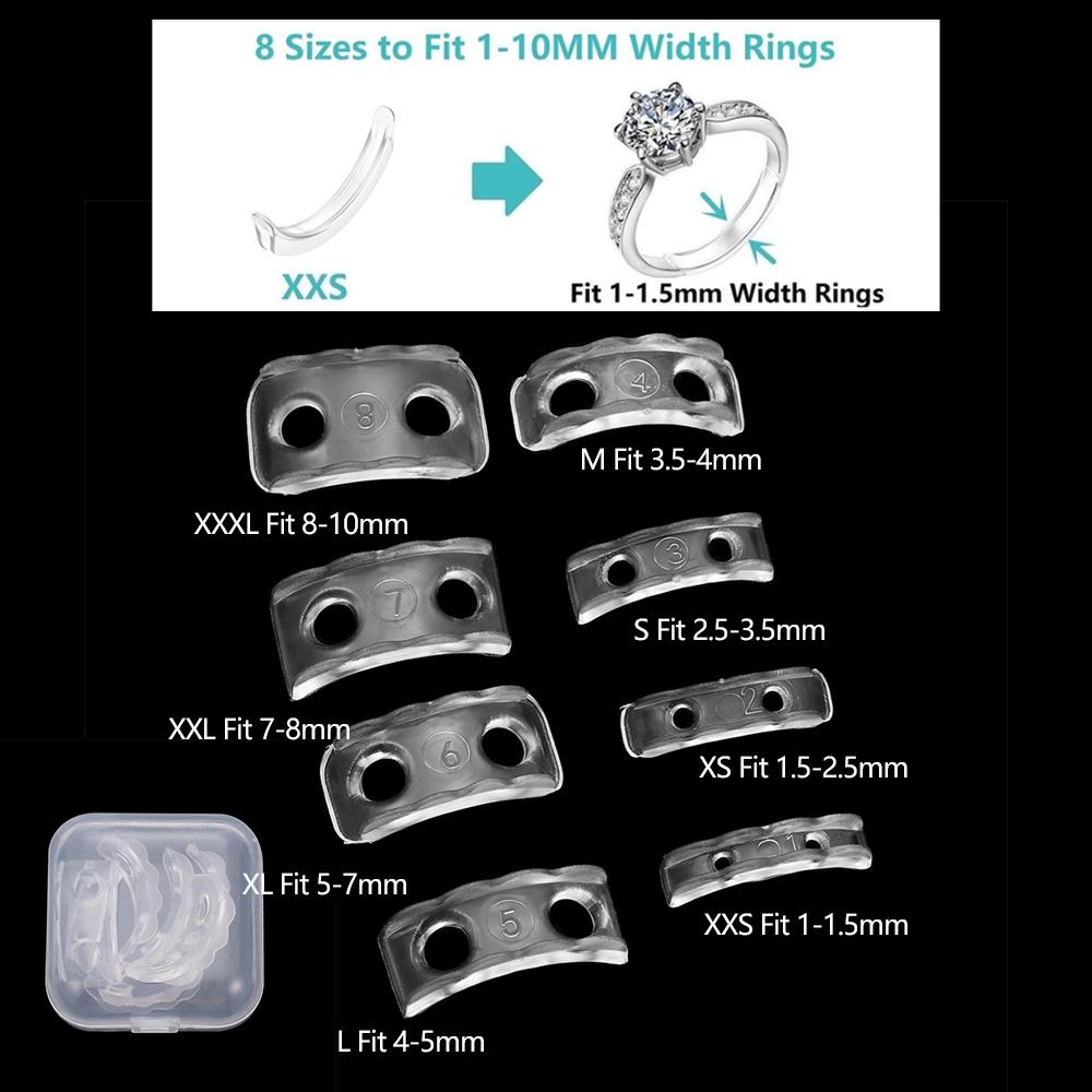 4pcs/lot Transparent Spiral Based Ring Tools Spring Coil Ring Size Adjuster Guard Tightener Reducer Resizing Tool For Jewelry