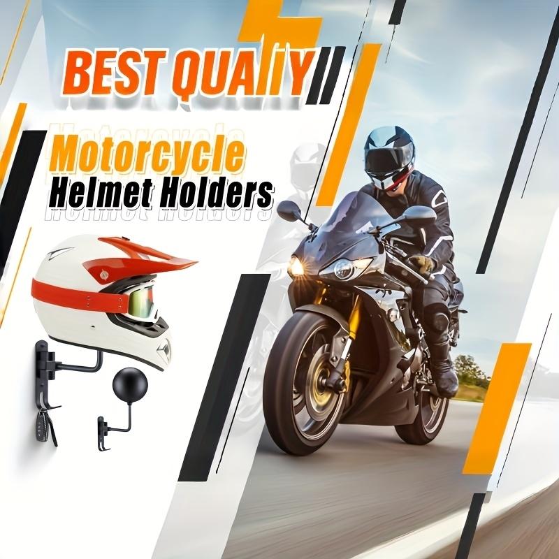 Helmet Stand with Hooks, Hat Rack, Hook Storage Rack, Wall-Mounted Motorcycle Helmet Display Holder, 180 Degree Key Ring Hook, Living Room Accessory