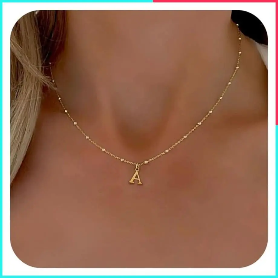 Dainty Initial Necklace for Women, A-Z Letter Pendant, Personalized Name Necklace, Trendy Jewelry Gift