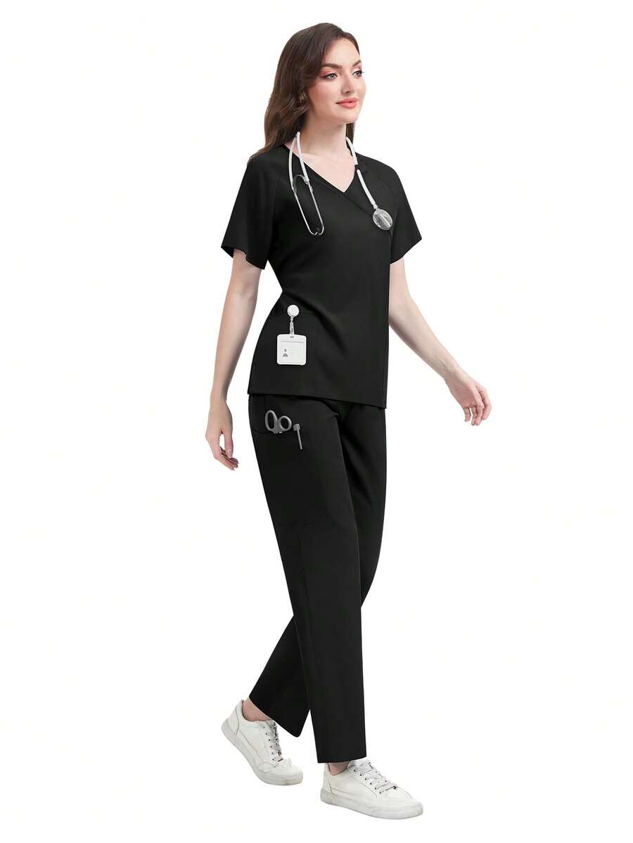 Slim-fit Unisex Summer Skincare Clothing | Short-sleeved Tops and Pants Set for Pet Hospitals, Beauty Salons, Spas, and Senior Care